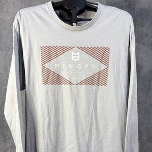 MTN OPS Shirt Men's Large Long Sleeve Gray Tee Casual Outdoors